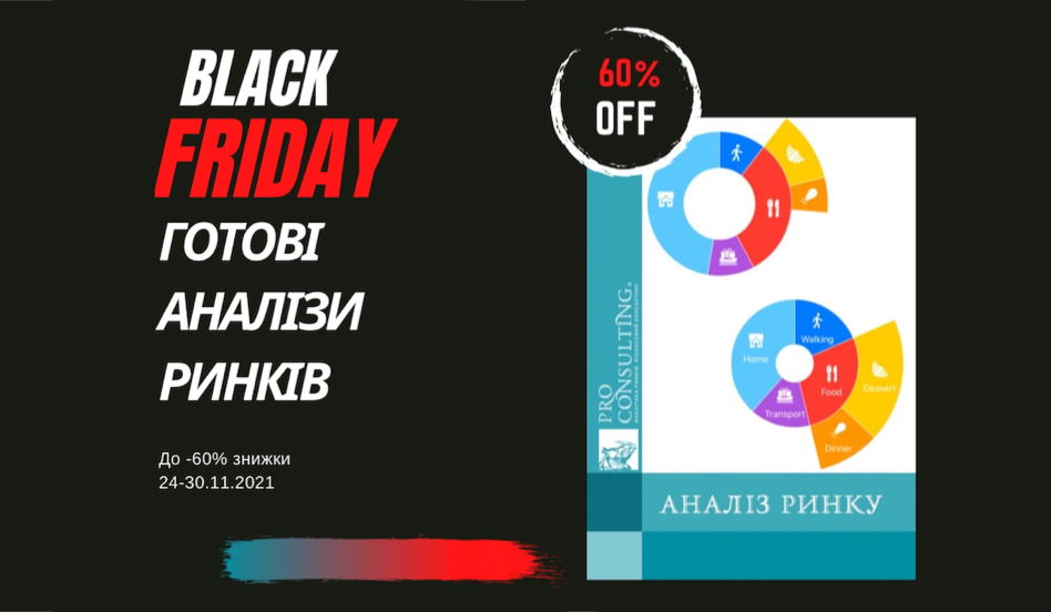 Знижки до 60% на дослідження ринків - Black Friday вже у Pro-Consulting